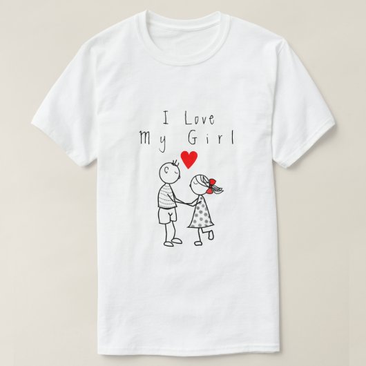 Romantischer Mens T - Shirt mit Text - I Liebe My (Design vorne)