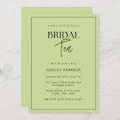 Romantischer Minimalistischer Drehbuch Lime Green Einladung (Vorne/Hinten)