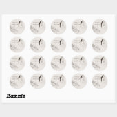 Romantischer minimalistischer Hochzeit Runder Aufkleber (Blatt)