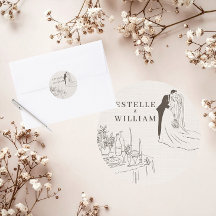 Romantischer minimalistischer Hochzeit