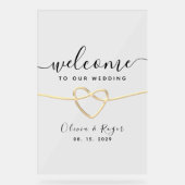 Romantischer moderner Hochzeitsempfang Acrylschild (Vorderseite)