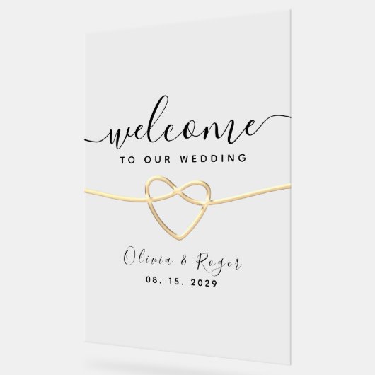 Romantischer moderner Hochzeitsempfang Acrylschild (Winkel)