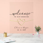 Romantischer moderner Hochzeitsempfang Acrylschild (Hochzeit)