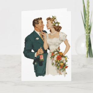 Romantischer Moment eines Hochzeitspaares im Vinta Karte
