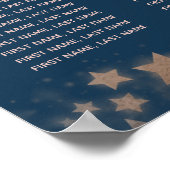 Romantischer Mond und Sternenkalligraphie Poster (Ecke)