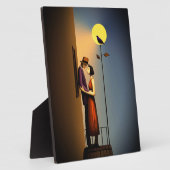 Romantischer Mondlichtbalkon - Vintage Noir Liebe Fotoplatte (Seite)