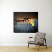 Romantischer Mondlichtbalkon - Vintage Noir Liebe Wandteppich (Beispiel (Horizontal))