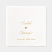 Romantischer Monogramm Hochzeitstag Party Cocktail Servietten Mit Folie (Vorderseite)