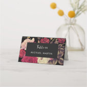 Romantischer Moody Floral Wedding Table Platzkarte (Vorderseite)