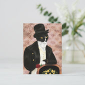 Romantischer Mr. Darcy Cat Postcard Postkarte (Stehend Vorderseite)