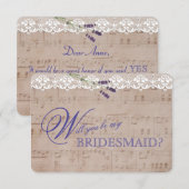 Romantischer Musiklassevent: Meinen BRIDESMAID-Ein Einladung (Vorne/Hinten)