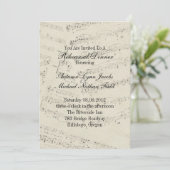 Romantischer Musiknoten, der Proben-Abendessen Einladung (Stehend Vorderseite)