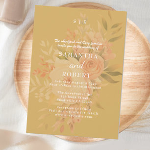 Romantischer Mustard Boho Floral Einladung