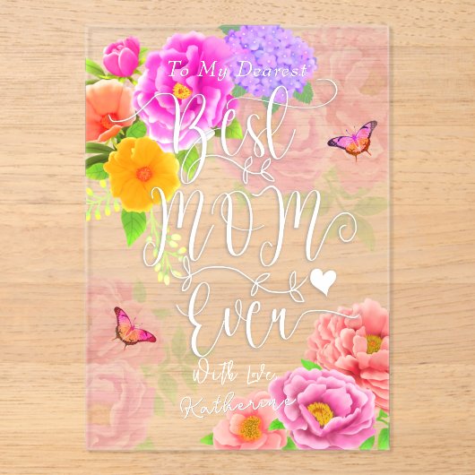 Romantischer Muttertag der Peonies Garden Acryleinladungen (Vorderseite)