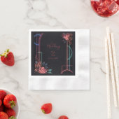 Romantischer Neon-Blumen-Hochzeitsbogen-Glanz Serviette (Beispiel)