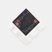 Romantischer Neon-Blumen-Hochzeitsbogen-Glanz Serviette (Ecke)