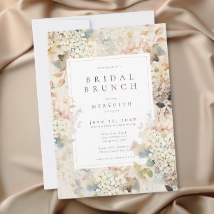 Romantischer neutraler Vintage-Hortensien-Hochzeit Einladung