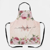 Romantischer niedlicher gürtelrosa Glitzer Monogra Schürze (Vorderseite)