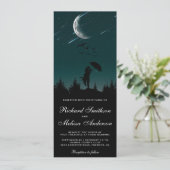 Romantischer Night Sky, Moon & Shooting Stars Hoch Einladung (Stehend Vorderseite)