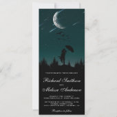 Romantischer Night Sky, Moon & Shooting Stars Hoch Einladung (Vorderseite)