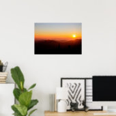 Romantischer orangefarbener Sonnenuntergang in den Poster (Heimbüro)