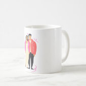 Romantischer Paarbecher | Eleganter Liebeskaffeebe Kaffeetasse (VorderseiteRechts)