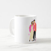 Romantischer Paarbecher | Eleganter Liebeskaffeebe Kaffeetasse (Vorderseite Links)