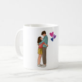 Romantischer Paarliebesbecher Kaffeetasse (Vorderseite Links)