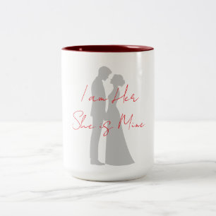 Romantischer Paarsilhouette-Becher - Ich bin Ihr Zweifarbige Tasse