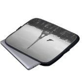 Romantischer Paris-Eiffelturm Schwarzweiss Laptopschutzhülle (Vorne Knopf)