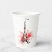 Romantischer Pariser Eiffelturm Pappbecher (Vorderseite)