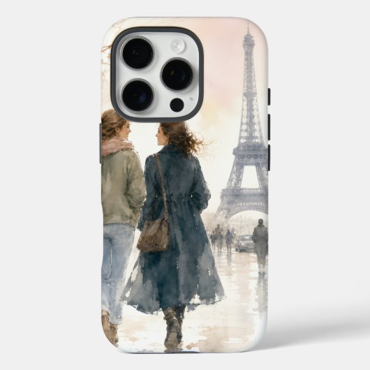 Romantischer Pariser Straßenszene-Druck Case-Mate iPhone Hülle (Rückseite)