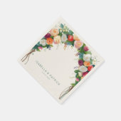 Romantischer Pastell-Blumenbogen Serviette (Ecke)