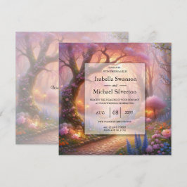 Romantischer Pastell-Gartenweg-Laterne Hochzeit Einladung