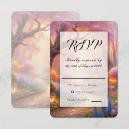 Romantischer Pastell-Gartenweg-Laterne Hochzeit RSVP Karte