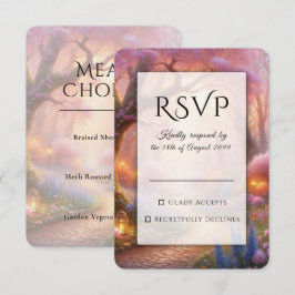 Romantischer Pastell-Gartenweg-Laterne Hochzeit RSVP Karte