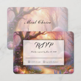 Romantischer Pastell-Gartenweg-Laterne Hochzeit RSVP Karte