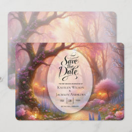 Romantischer Pastell-Gartenweg-Laterne Hochzeit Save The Date