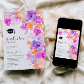 Romantischer pastellfarbener lila orangefarbener A Einladung