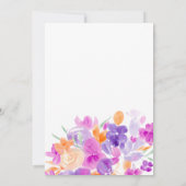 Romantischer pastellfarbener lila orangefarbener A Einladung (Rückseite)