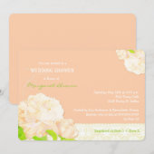 Romantischer Peach Peony Polterabend Einladung (Vorne/Hinten)