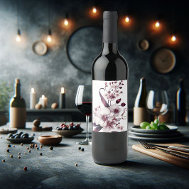 Romantischer Personalisierter Orchid Weinetikett