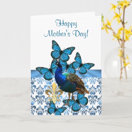 Romantischer Pfaumuttertag Karte (Gelbe Blume)