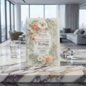 Romantischer Pfingstrosen-Blumen-Unecht geprägter  Einladung