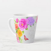 Romantischer Pfingstrosengarten Beste Mutter Grau Milchtasse (Linke Ecke)