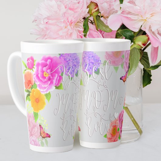 Romantischer Pfingstrosengarten Grau Beste Mutter Milchtasse