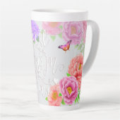 Romantischer Pfingstrosengarten Grau Beste Mutter Milchtasse (Rechte Ecke)