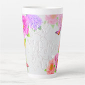 Romantischer Pfingstrosengarten Grau Beste Mutter Milchtasse (Vorderseite)