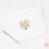 Romantischer Pfingstrosenstrauß mit Diamantring Runder Aufkleber (Umschlag)