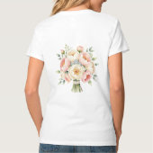 Romantischer Pfingstrosenstrauß mit Diamantring T-Shirt (Rückseite)